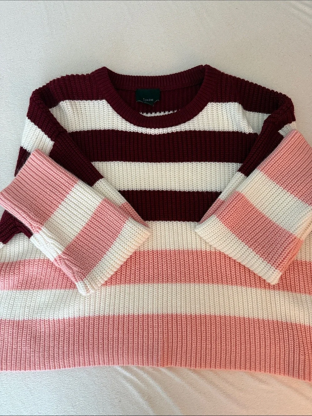 VICI Striped Color Block Crewneck Sweater Bundle - Lumière Size M - Picture 2 of 7